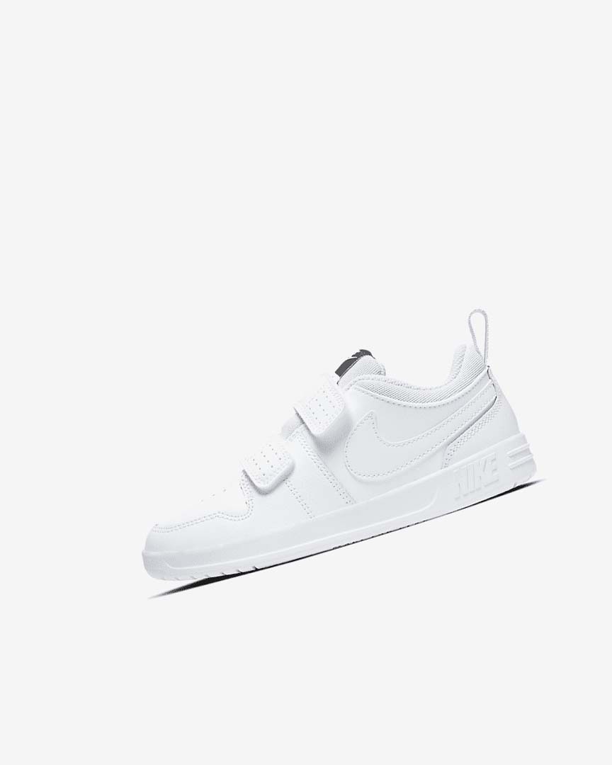 White / Platinum / White Nike Pico 5 Girls\' Shoes | CA_4640