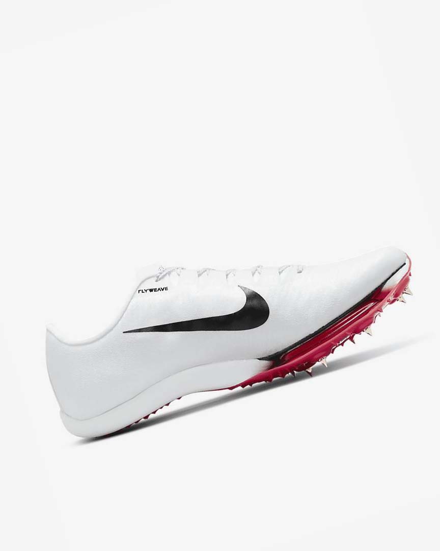 White / Red / Black Nike Air Zoom Maxfly More Uptempo Men's Spikes | CA_2970