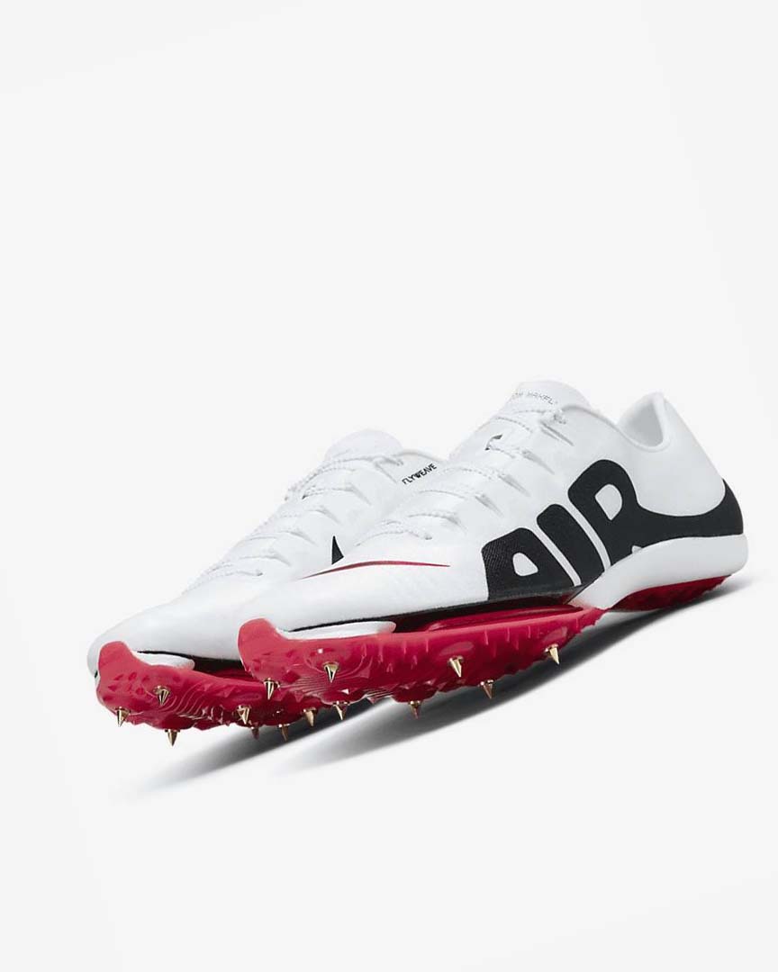 White / Red / Black Nike Air Zoom Maxfly More Uptempo Men's Spikes | CA_2970