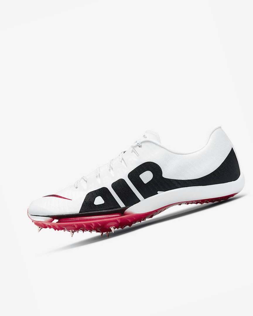White / Red / Black Nike Air Zoom Maxfly More Uptempo Men\'s Spikes | CA_2970