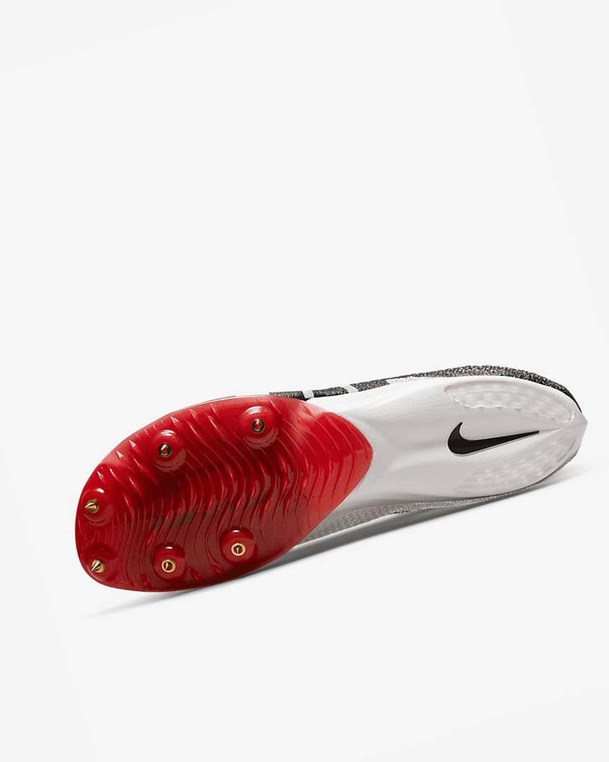 White / Red / Black Nike Air Zoom Victory More Uptempo Men's Spikes | CA_2986