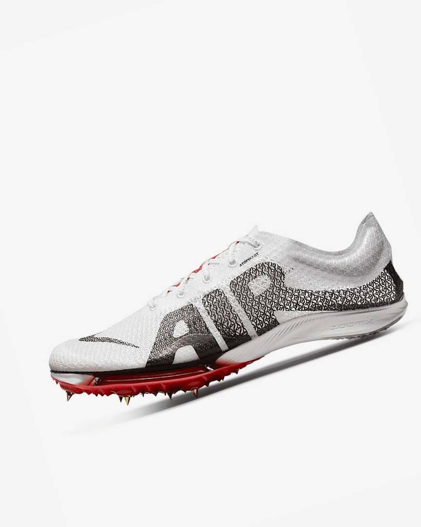 White / Red / Black Nike Air Zoom Victory More Uptempo Men\'s Spikes | CA_2986