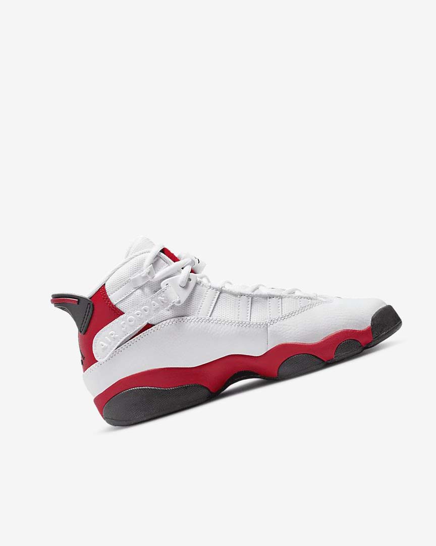 White / Red / Black Nike Jordan 6 Rings Boys' Basketball Shoes | CA_5134