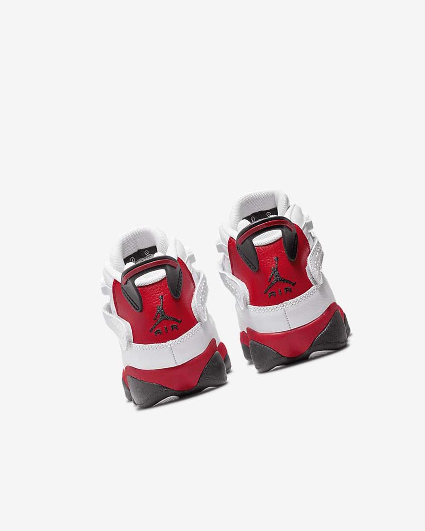 White / Red / Black Nike Jordan 6 Rings Boys' Basketball Shoes | CA_5134