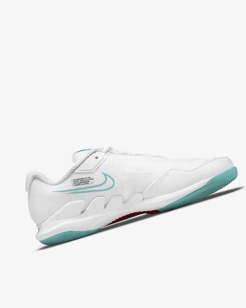 White / Red / Burgundy / Turquoise Nike Court Air Zoom Vapor Pro Women's Tennis Shoes | CA_2989
