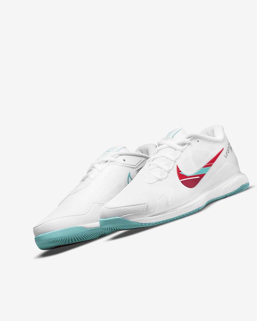 White / Red / Burgundy / Turquoise Nike Court Air Zoom Vapor Pro Women's Tennis Shoes | CA_2989
