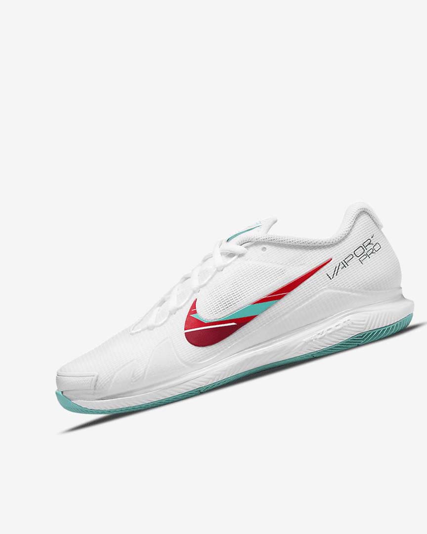 White / Red / Burgundy / Turquoise Nike Court Air Zoom Vapor Pro Women\'s Tennis Shoes | CA_2989