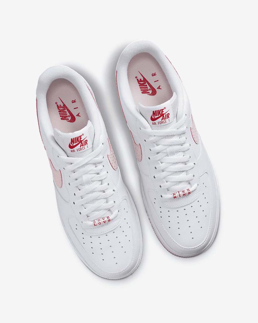 White / Red Nike Air Force 1 '07 Men's Sneakers | CA_2918