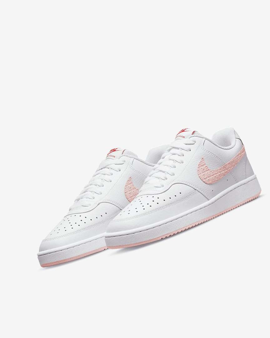 White / Red Nike Court Vision LO Women's Sneakers | CA_5473