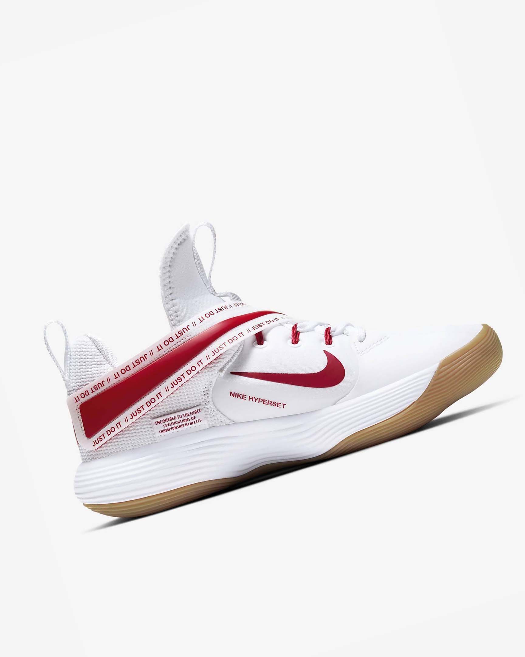 White / Red Nike React HyperSet Men's Volleyball Shoes | CA_2248