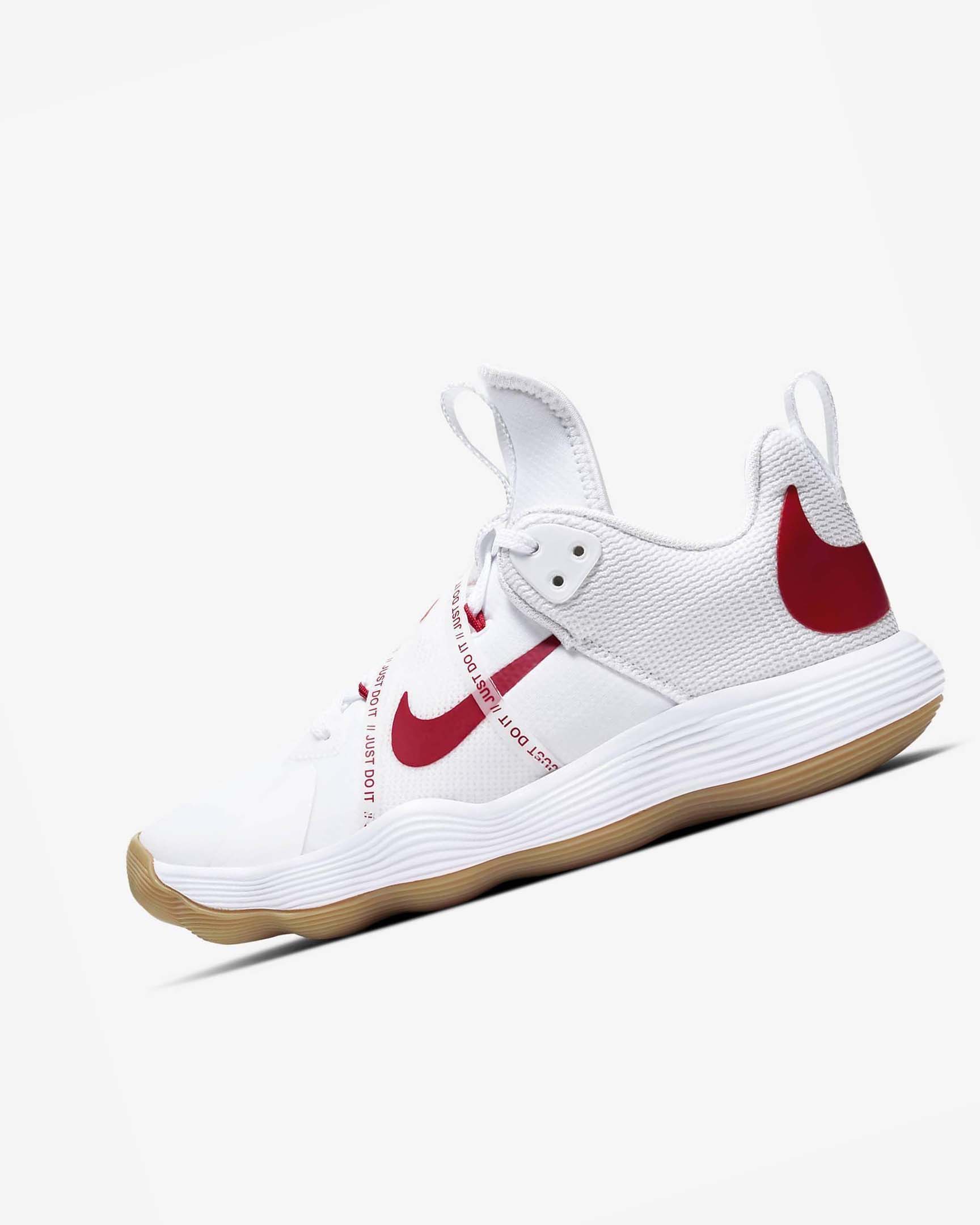 White / Red Nike React HyperSet Men\'s Volleyball Shoes | CA_2248