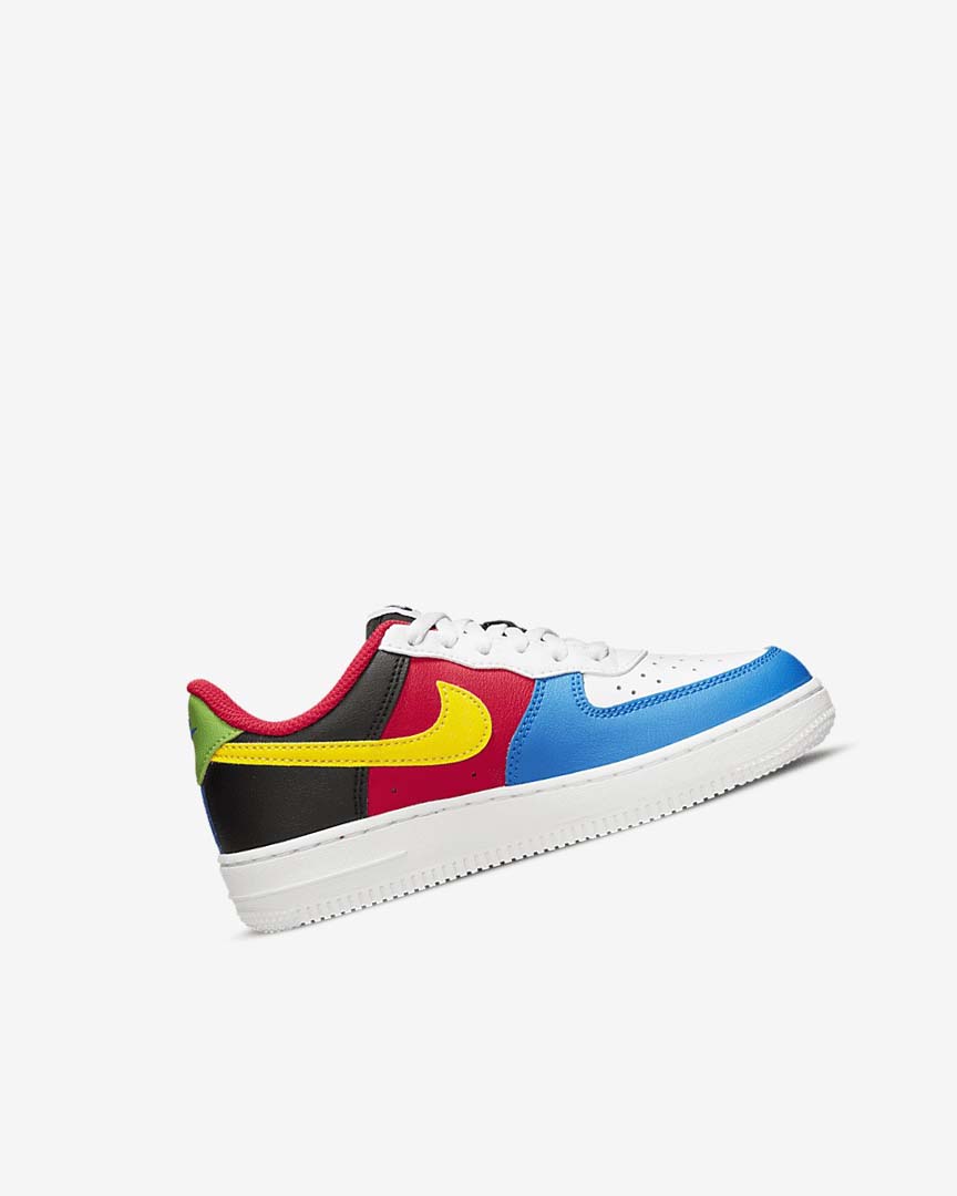 White / Red / Royal / Gold Nike Force 1 LV8 Girls' Shoes | CA_2935