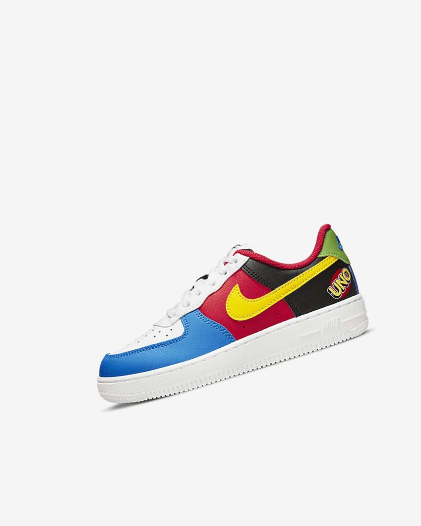 White / Red / Royal / Gold Nike Force 1 LV8 Girls\' Shoes | CA_2935