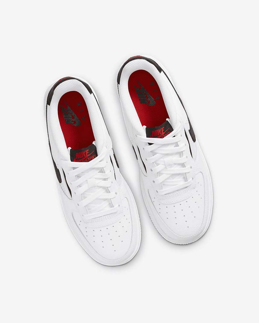 White / Red / White / Black Nike Air Force 1 LV8 Girls' Sneakers | CA_4609