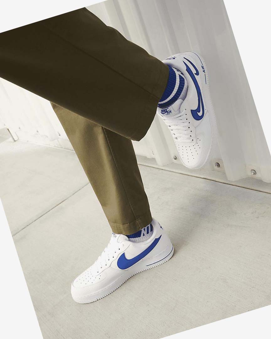 White / Royal Nike Air Force 1 '07 Men's Sneakers | CA_5247