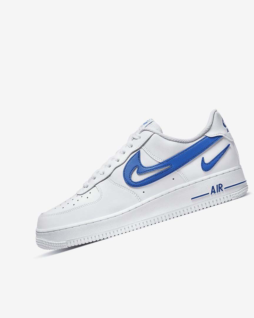White / Royal Nike Air Force 1 \'07 Men\'s Sneakers | CA_5247