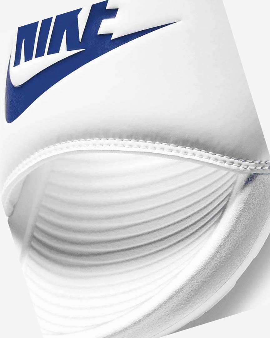 White / Royal Nike Victori One Men's Slides | CA_1156