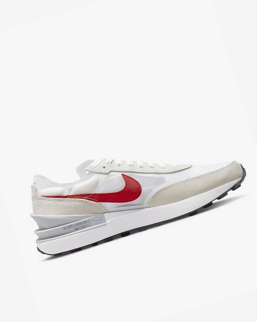 White / Silver / Red Nike Waffle One Men's Sneakers | CA_5256