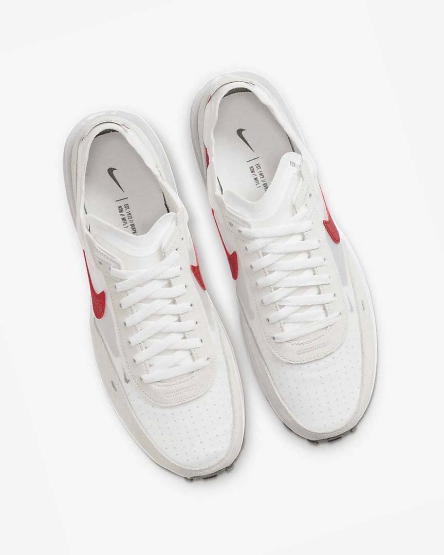 White / Silver / Red Nike Waffle One Men's Sneakers | CA_5256