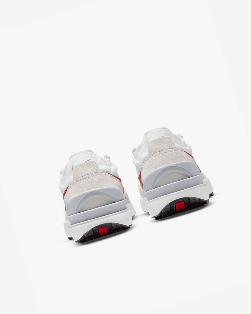 White / Silver / Red Nike Waffle One Men's Sneakers | CA_5256