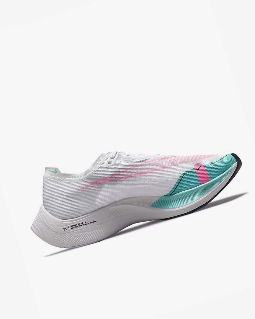 White / Turquoise / Pink Nike ZoomX Vaporfly Next% 2 Men's Running Shoes | CA_2872