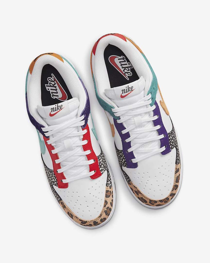 White / Turquoise / Purple / Deep Yellow Nike Dunk Low SE Women's Sneakers | CA_2949