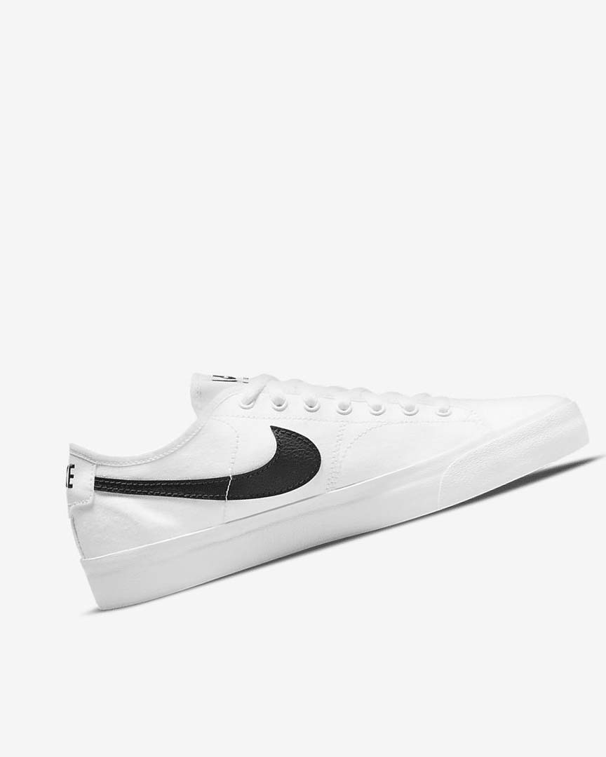 White / White / Black / Black Nike SB BLZR Court Women's Skate Shoes | CA_5327