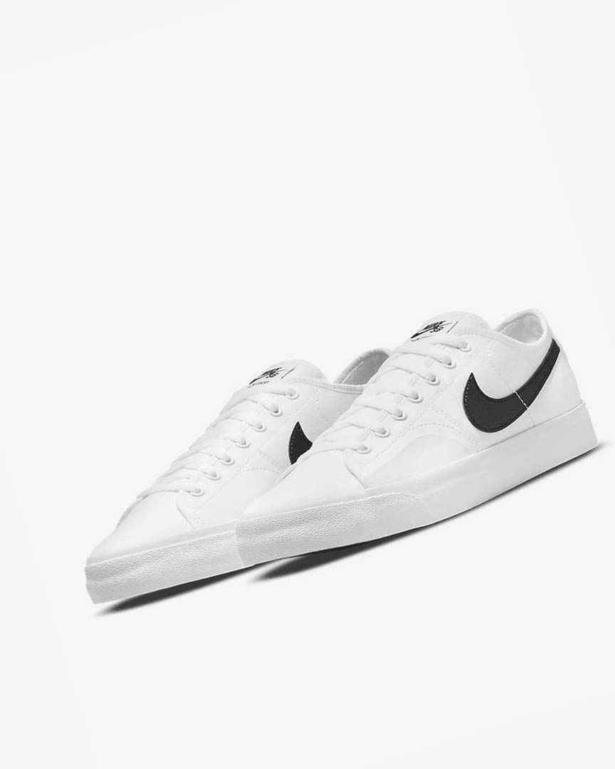 White / White / Black / Black Nike SB BLZR Court Men's Skate Shoes | CA_5602