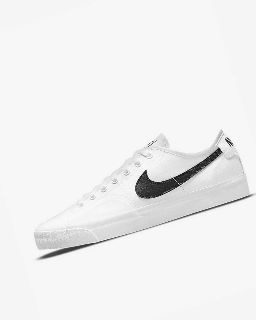 White / White / Black / Black Nike SB BLZR Court Men\'s Skate Shoes | CA_5602