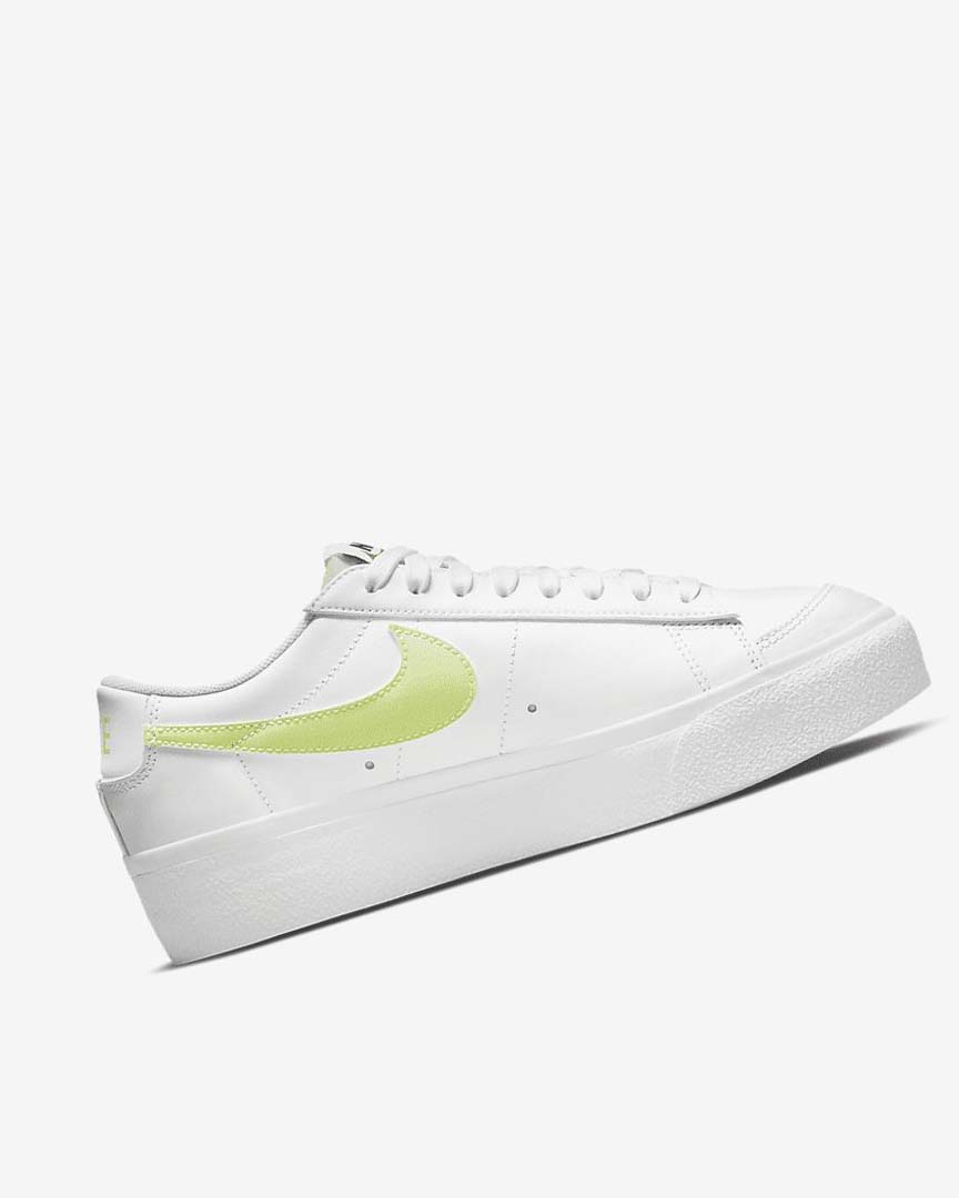 White / White / Black / Light Lemon Nike Blazer Low Platform Women's Sneakers | CA_2841