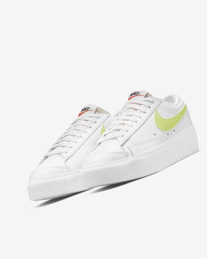 White / White / Black / Light Lemon Nike Blazer Low Platform Women's Sneakers | CA_2841