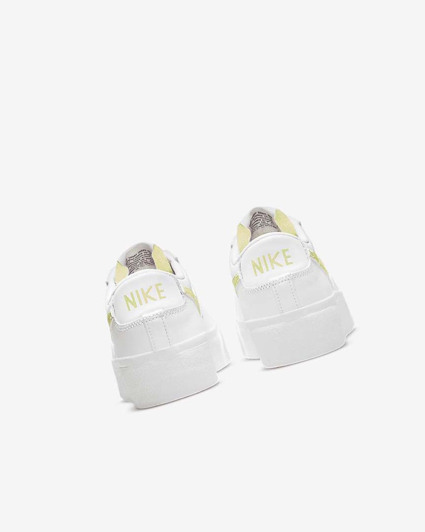White / White / Black / Light Lemon Nike Blazer Low Platform Women's Sneakers | CA_2841