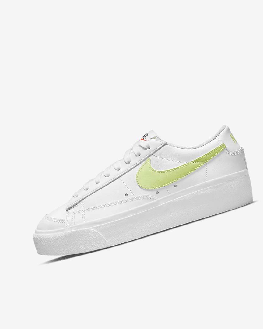 White / White / Black / Light Lemon Nike Blazer Low Platform Women\'s Sneakers | CA_2841