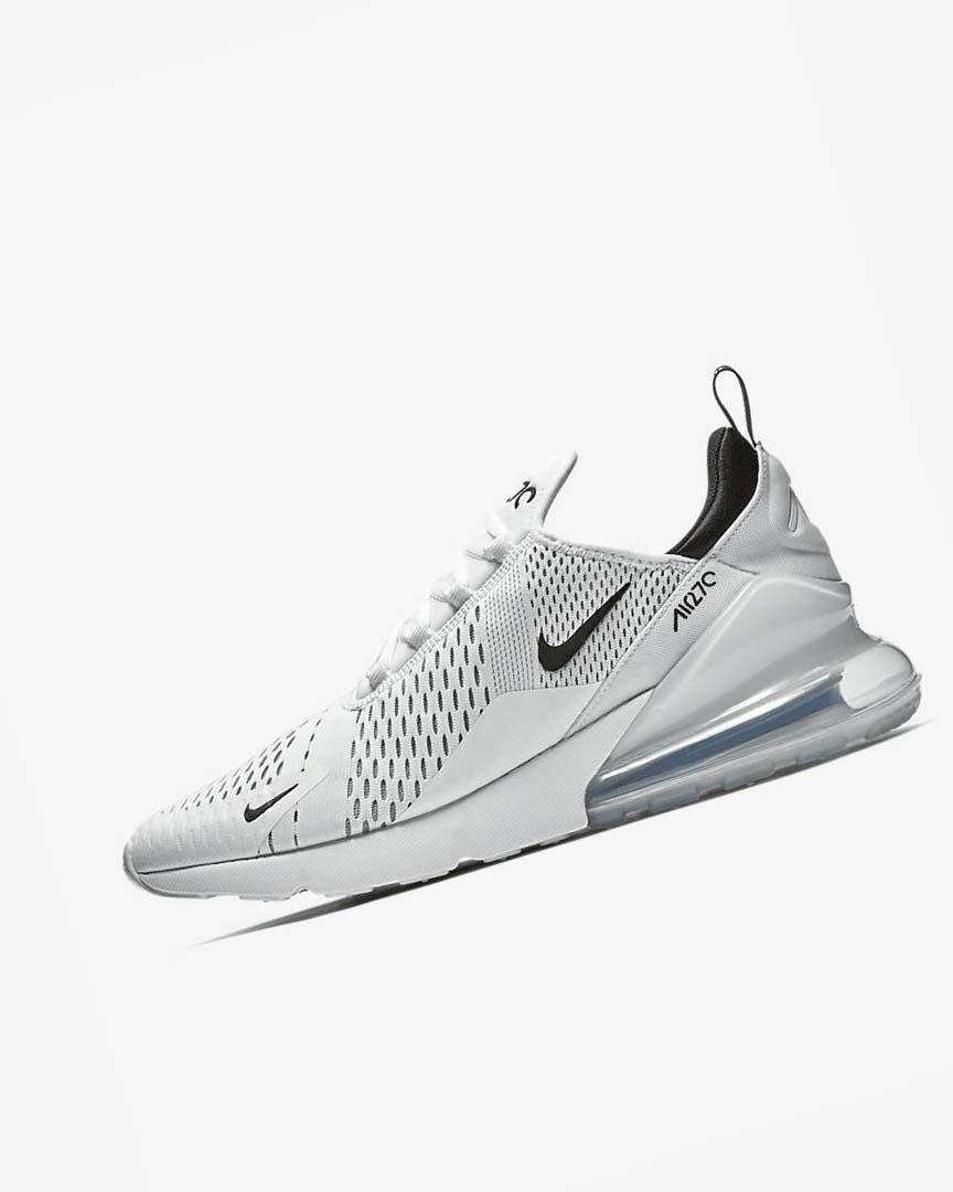 White / White / Black Nike Air Max 270 Men\'s Casual Shoes | CA_5012