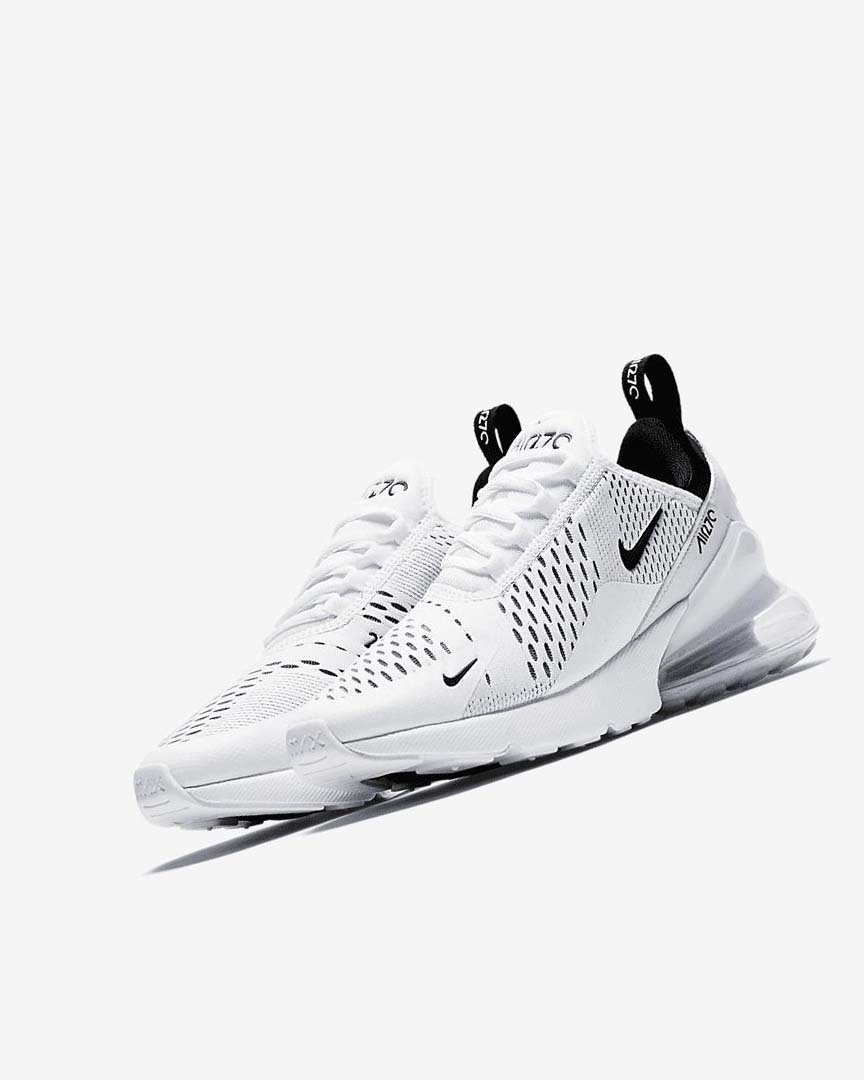 White / White / Black Nike Air Max 270 Women's Casual Shoes | CA_2759
