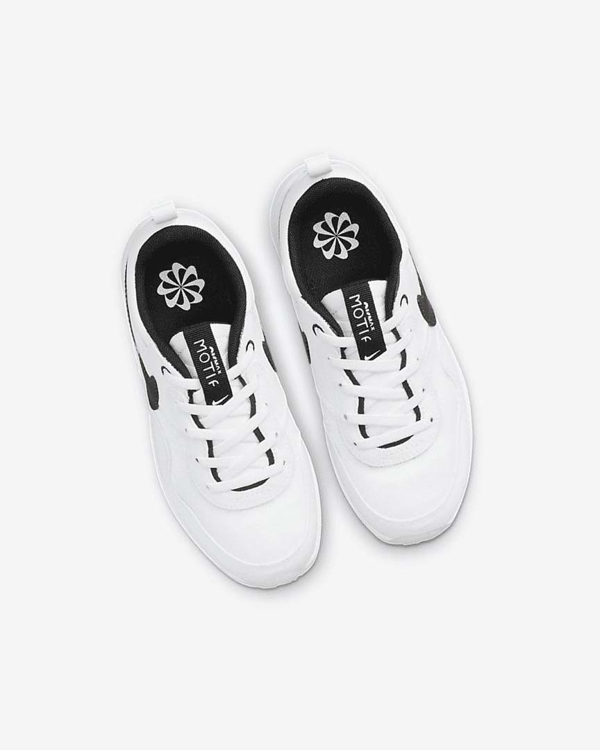 White / White / Black Nike Air Max Motif Boys' Shoes | CA_4877