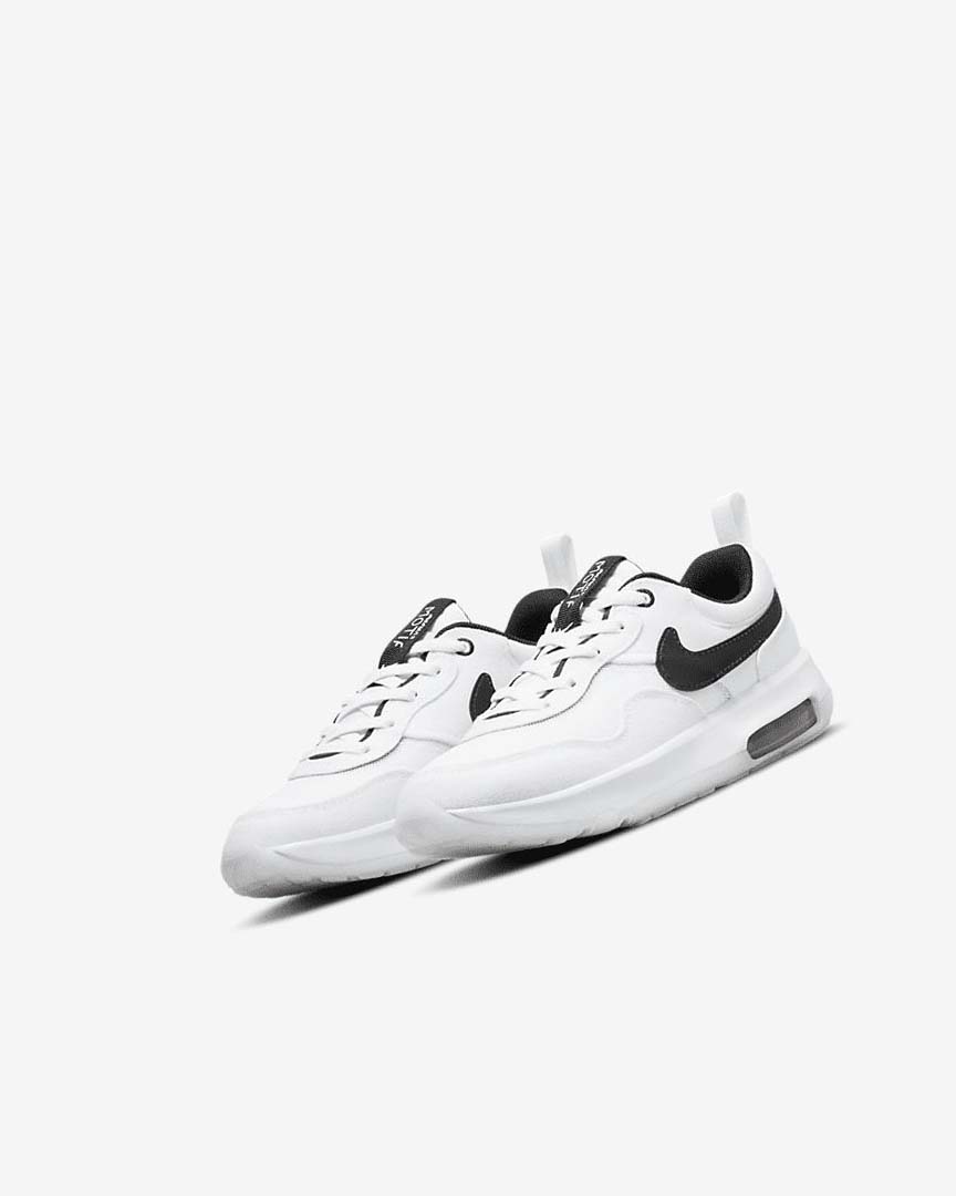 White / White / Black Nike Air Max Motif Boys' Shoes | CA_4877