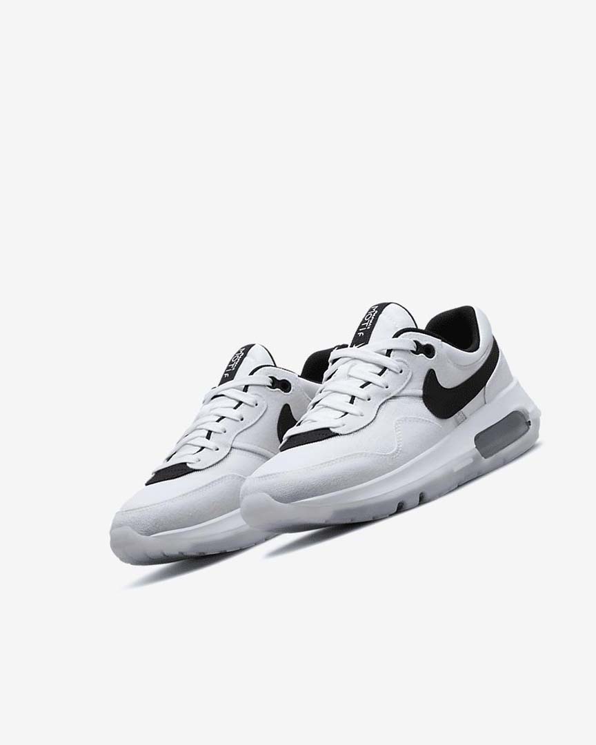 White / White / Black Nike Air Max Motif Boys' Shoes | CA_5496