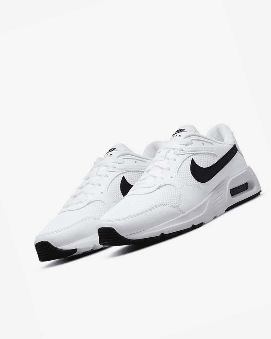 White / White / Black Nike Air Max SC Men's Sneakers | CA_2348