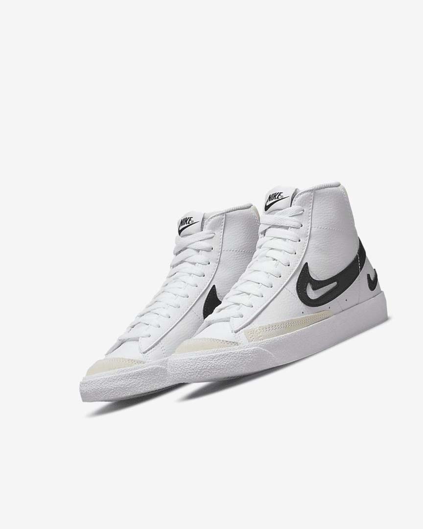 White / White / Black Nike Blazer Boys' Shoes | CA_2712