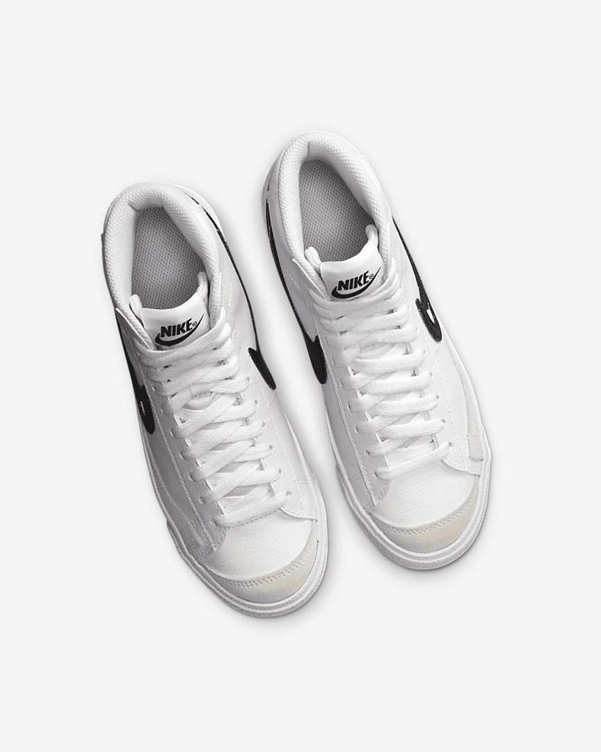 White / White / Black Nike Blazer Girls' Shoes | CA_5514