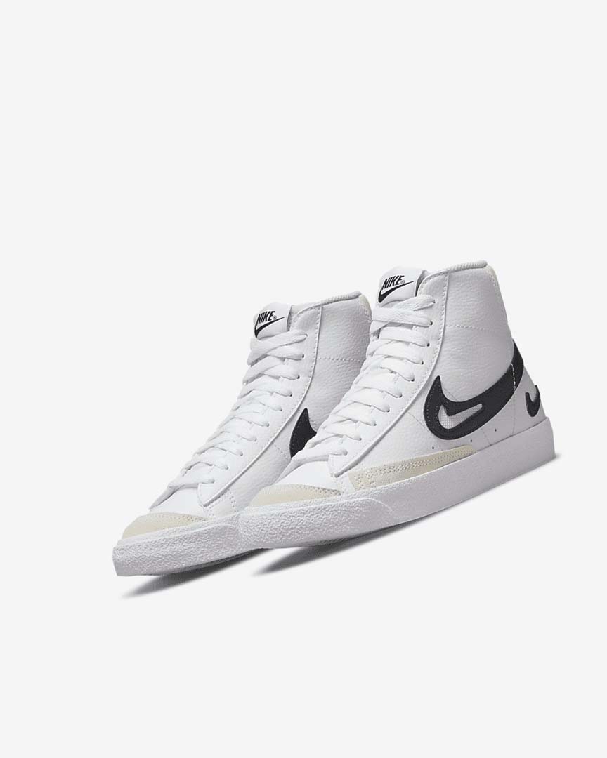 White / White / Black Nike Blazer Girls' Shoes | CA_5514