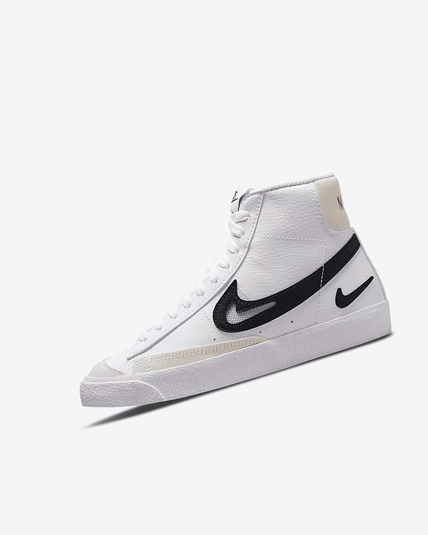 White / White / Black Nike Blazer Girls\' Shoes | CA_5514