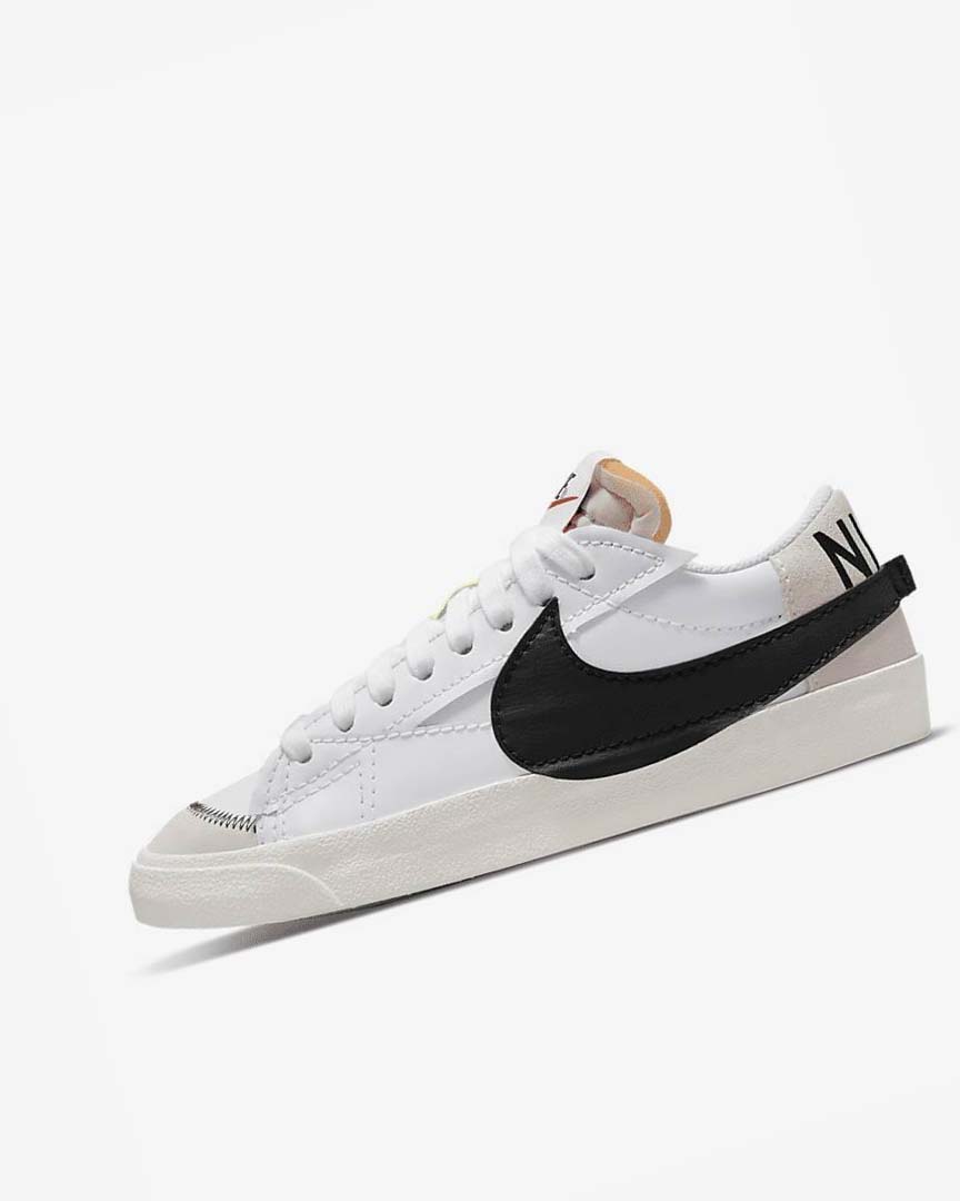 White / White / Black Nike Blazer Low \'77 Jumbo Men\'s Sneakers | CA_4909