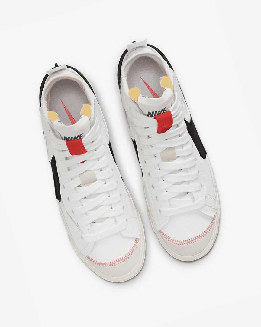 White / White / Black Nike Blazer Mid '77 Jumbo Men's Sneakers | CA_2345