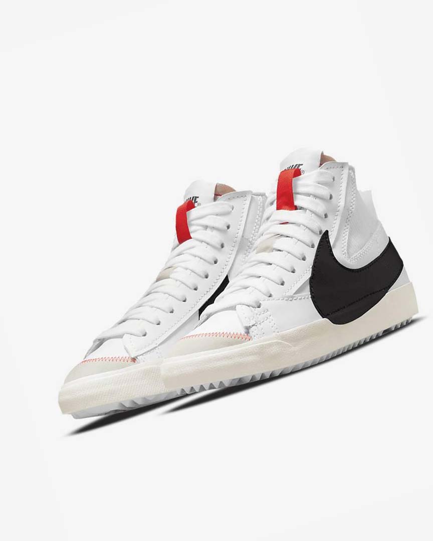White / White / Black Nike Blazer Mid '77 Jumbo Men's Sneakers | CA_2345