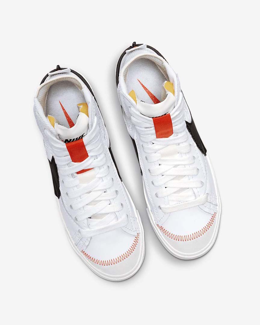 White / White / Black Nike Blazer Mid '77 Jumbo Women's Sneakers | CA_2778