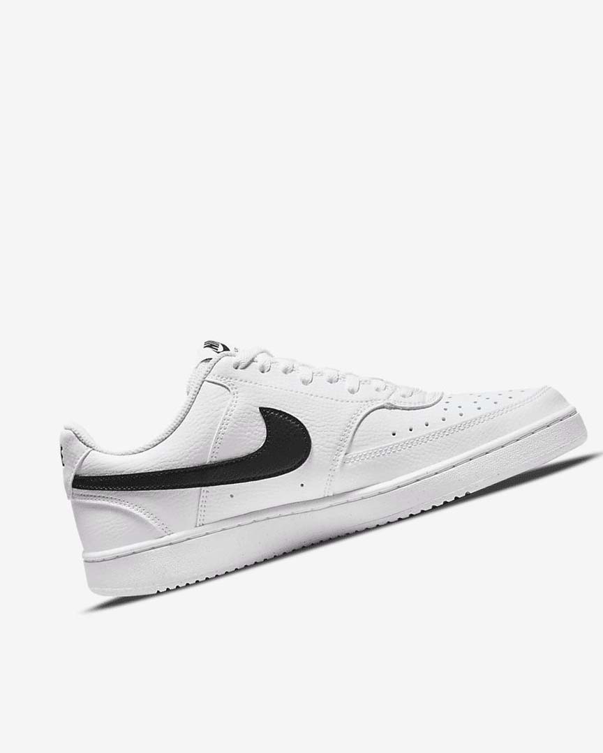 White / White / Black Nike Court Vision Low Next Nature Women's Sneakers | CA_3073