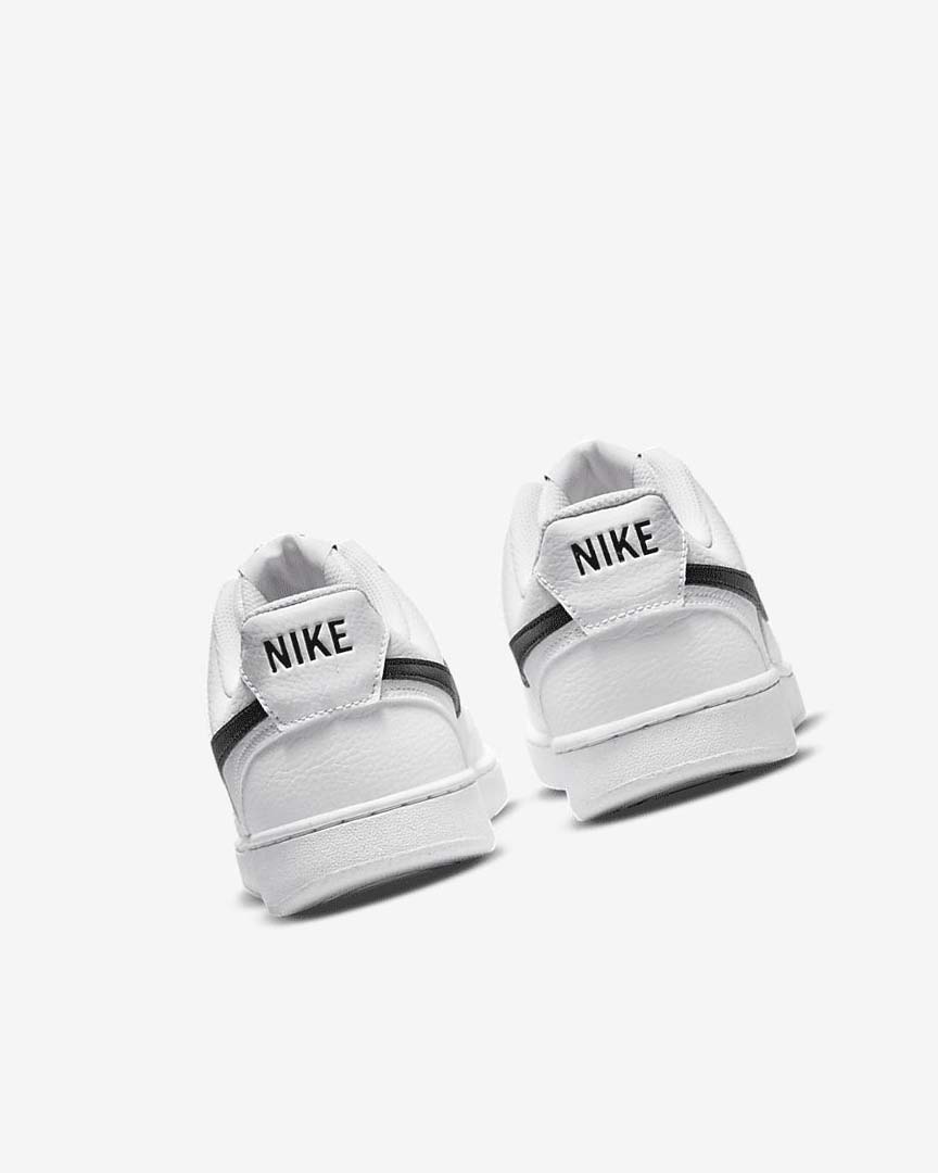 White / White / Black Nike Court Vision Low Next Nature Women's Sneakers | CA_3073