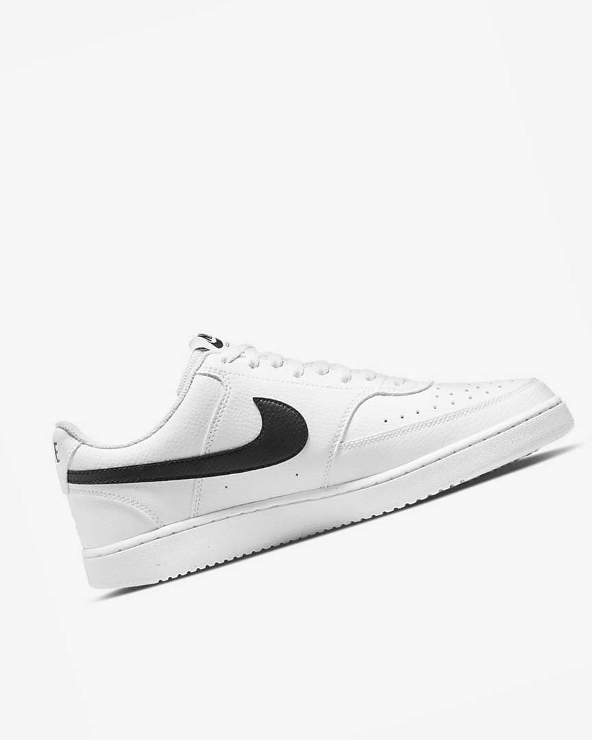 White / White / Black Nike Court Vision Low Next Nature Men's Sneakers | CA_5468